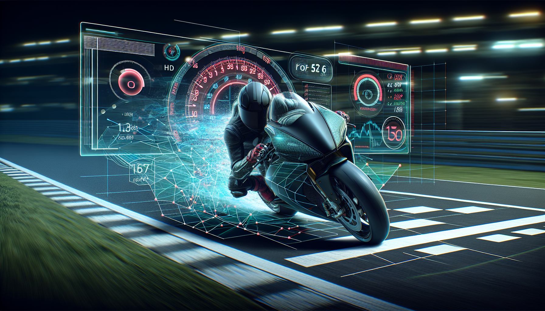 Motorcycle on track using gps laptimer